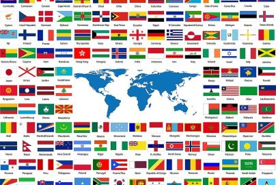 Multiple international flags symbolizing global diplomacy for the Royal Ministry of Foreign Affairs of the Kingdom of Hawaiʻi