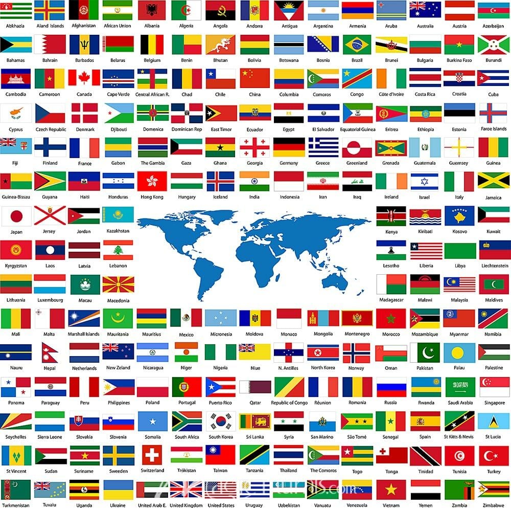 Multiple international flags symbolizing global diplomacy for the Royal Ministry of Foreign Affairs of the Kingdom of Hawaiʻi