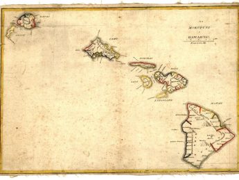 Antique map of the Hawaiian Islands titled 